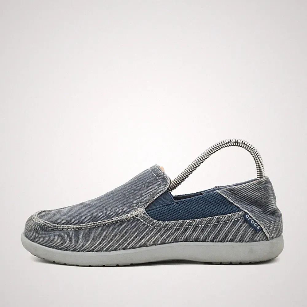 Crocs Herren Slipper EU 41-42 202056 Blau Leinen Atmungsaktiv Classic Loafer