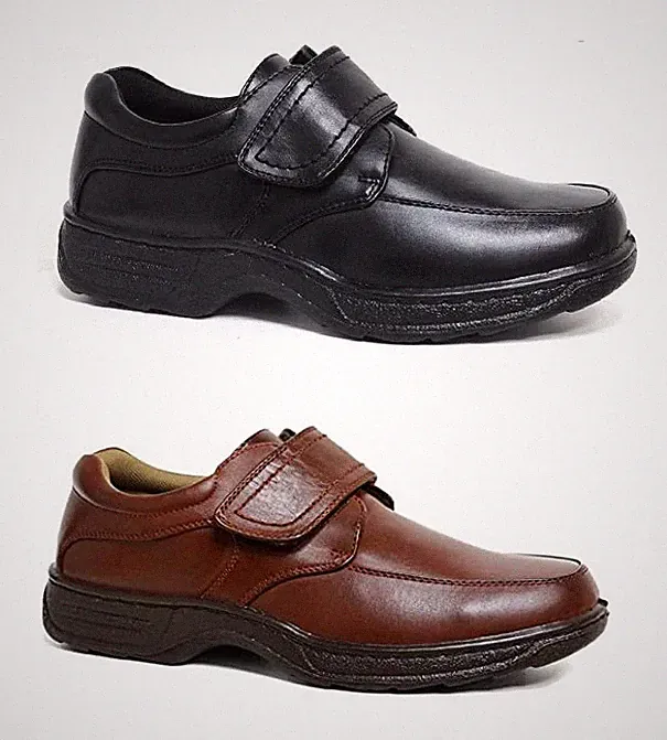 Cushion Walk Herren Leder Gefüttert Schuhe Touch Fastning Weite Stil Herrenschuhe 7-12