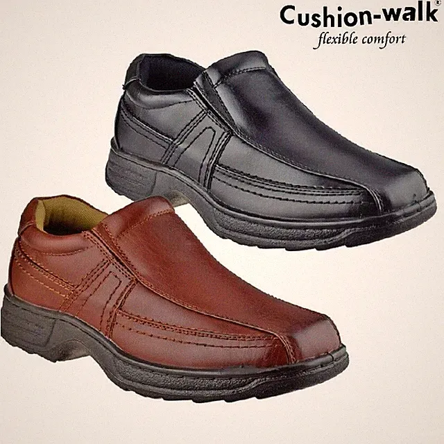 Cushion Walk Slipper Leder Schuhe Herren Cushion Walk Komfort Fußgewölbestütze Smart