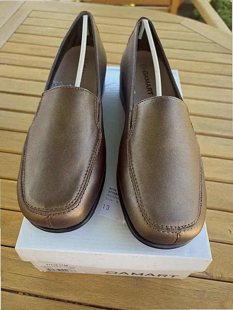 DAMART Mocassin GR 8 (42) SCHUHE HALBSCHUHE MOKASSIN BRONZE FLACH COMFORT FIT