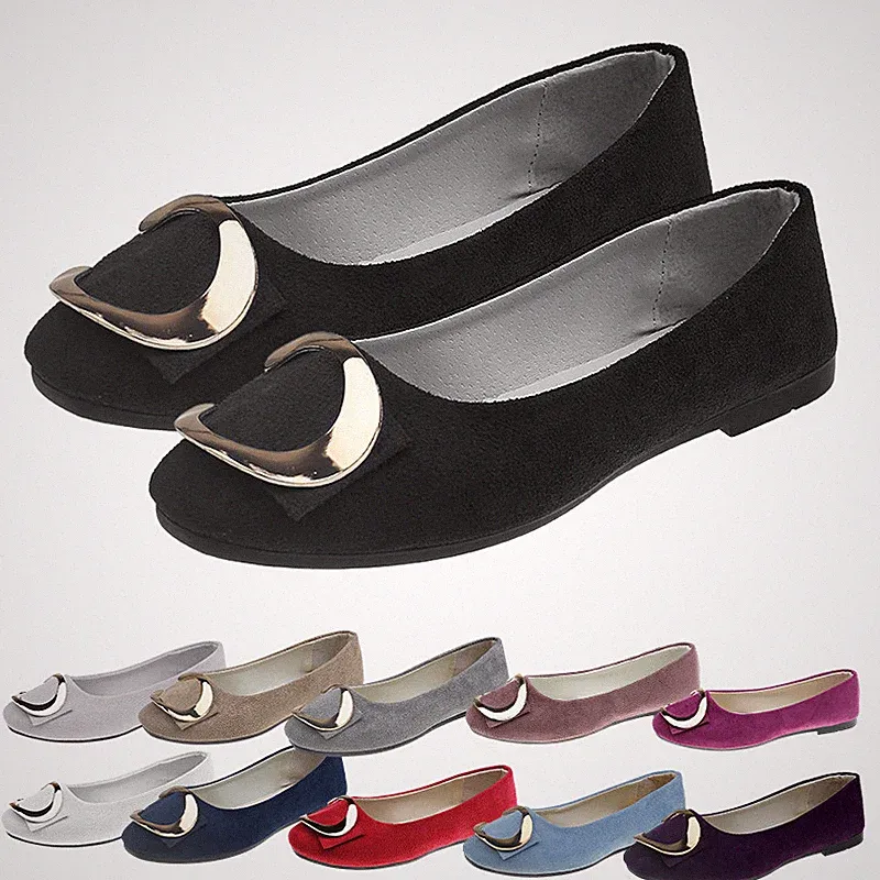 Damen Ballerina Dolly Pumps Damen flache Slipper Halbschuhe Wildleder Schuhe Größe