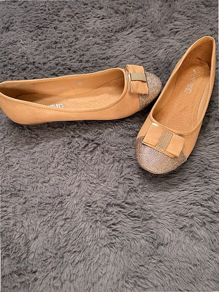 Damen Ballerina Halbschuhe Loafer Silber Gr. 43