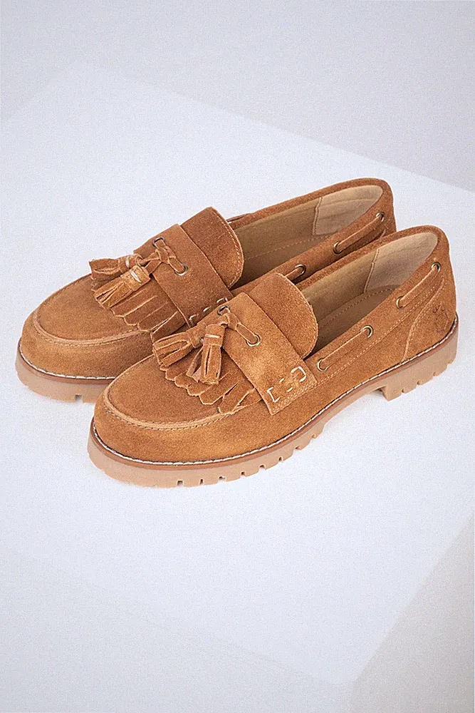 Damen Chunky Country Wildleder Halbschuhe Damen Halbschuhe Quaste Schuhe Rydale