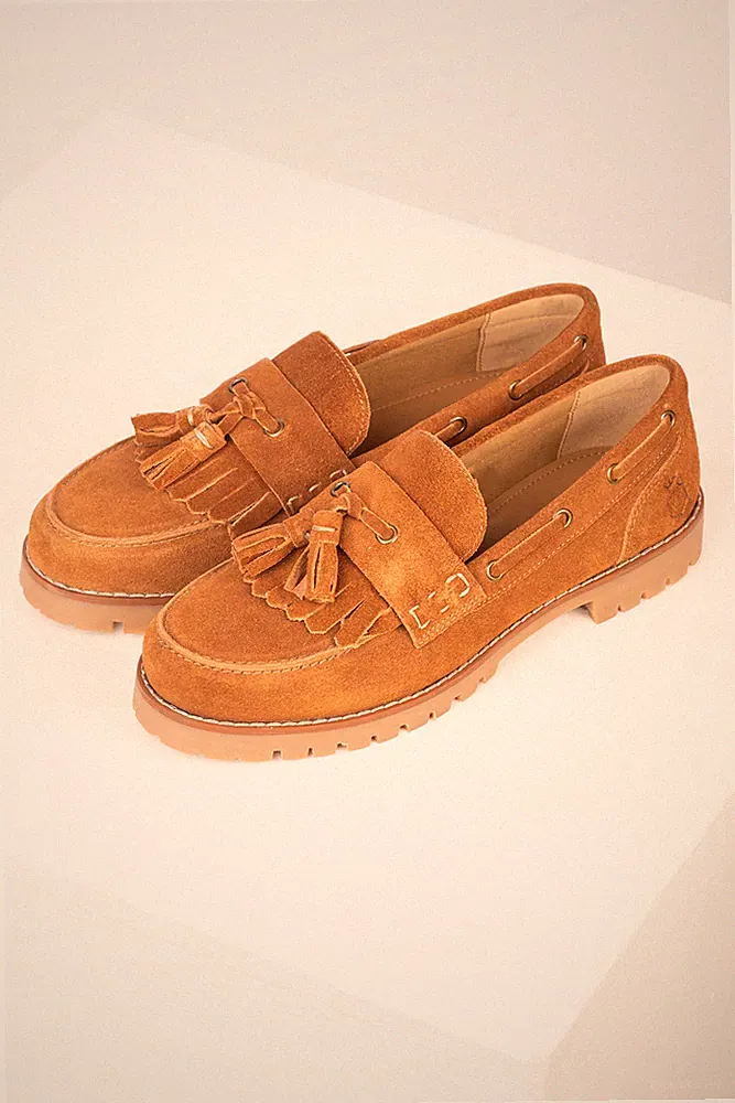 Damen Chunky Country Wildleder Halbschuhe Damen Halbschuhe Quaste Schuhe Rydale