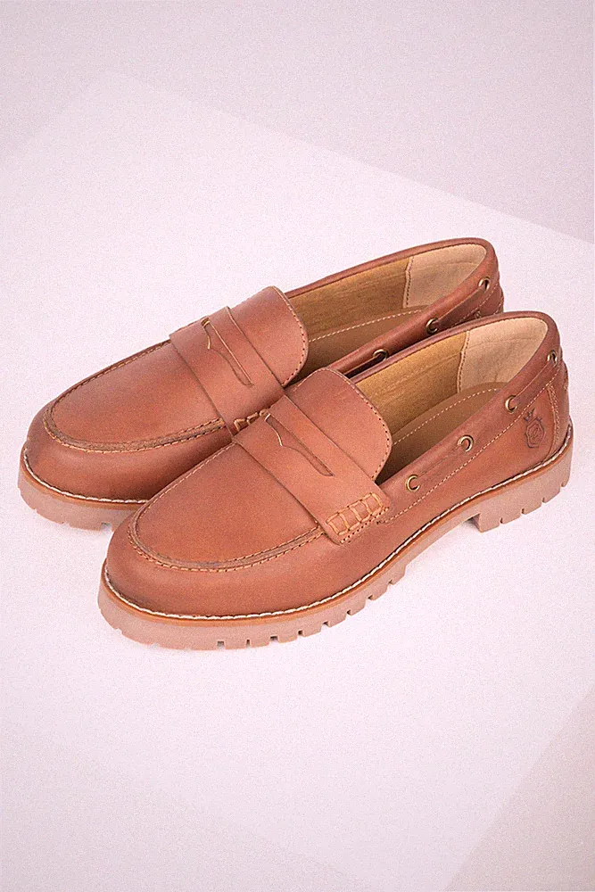 Damen Chunky Leder Loafer Damen Halbschuhe Country Reitschuhe Rydale