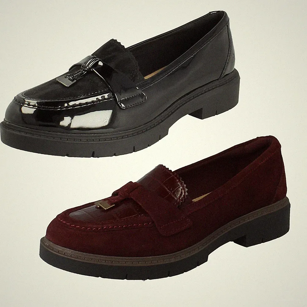 Damen Clarks Chunky Slipper Loafer Schuhe Mit Quasten Detail Westlynn Bella