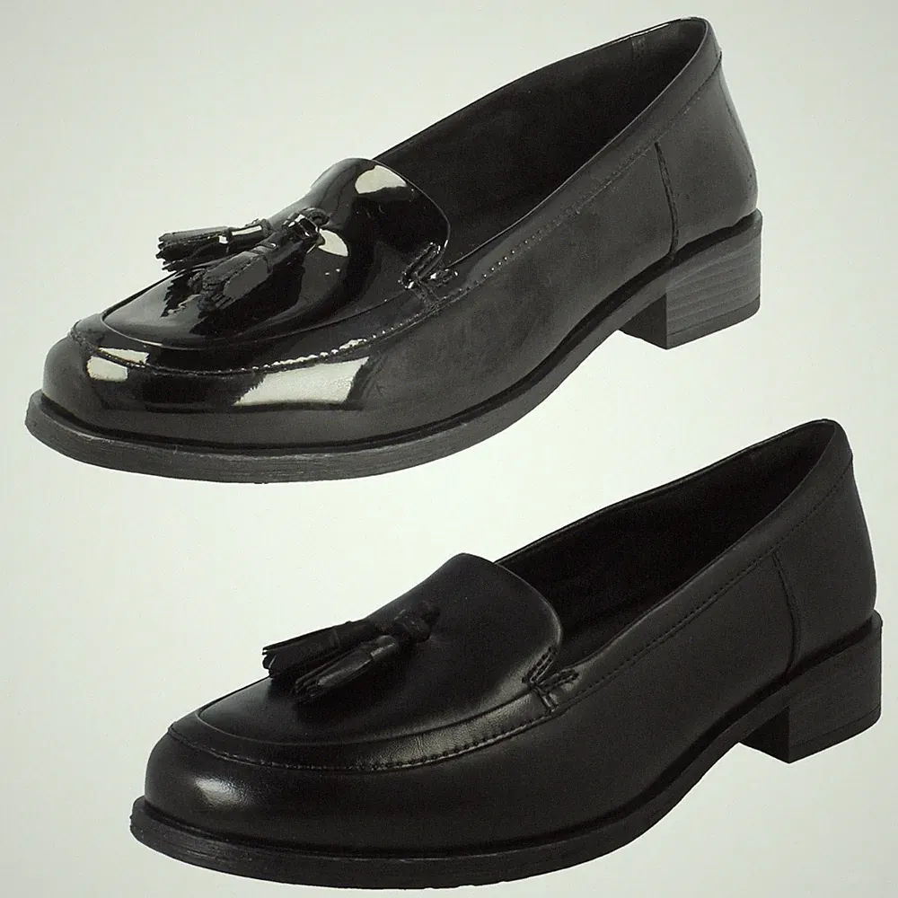 Damen Clarks Havisham Slip-On Loafer mit Zierquasten, Leder