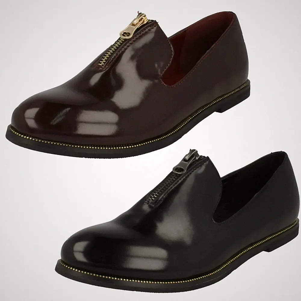 Damen Down To Earth Mit Reißverschluss Detail Synthetische Loafer