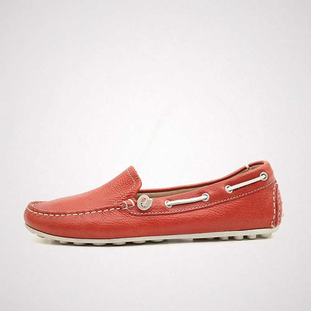 Damen Ecco Loafers EU 37 Komfort Rot Leder Low Top Slip-On