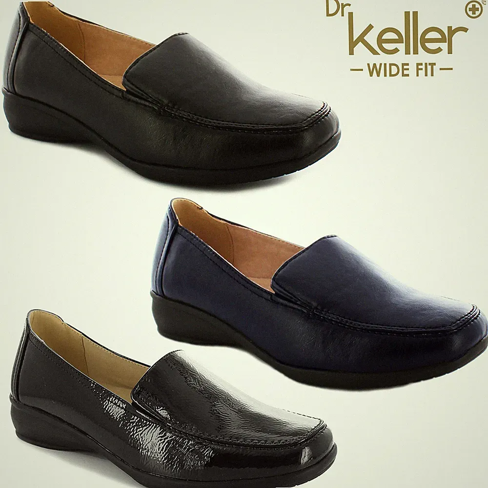 DAMEN FRAUEN BREITE PASSFORM SCHUHE NIEDRIGER KEILABSATZ LEDERFUTTER ARBEIT MOKASSIN FREIZEIT HALBSCHUH