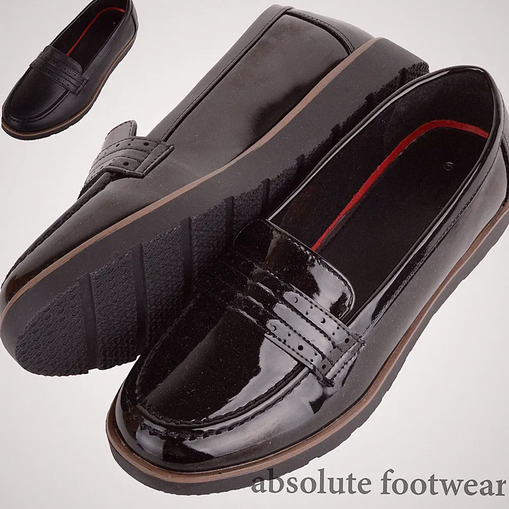 Damen Frauen Sattelbesatz Smart formell Arbeit Schule College Anzug Halbschuh Schuh