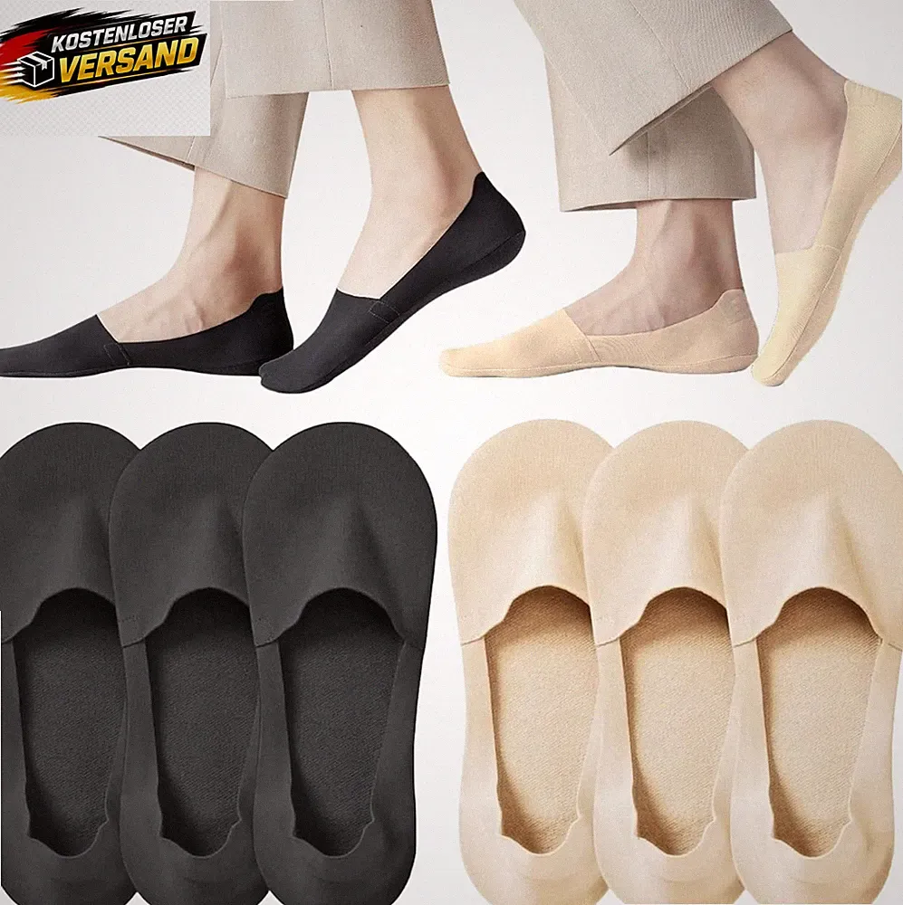 Damen Füßlinge unsichtbar rutschfest 6 Paar kühlende Ice Silk Loafer Sneakers