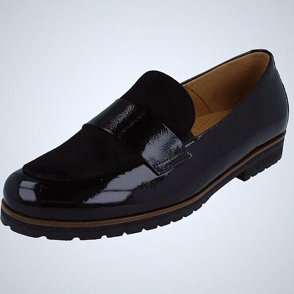 Damen Gabor Slipper Leder Halbschuh mit kleinen ca. 1,5 cm Blockabsatz 72.042