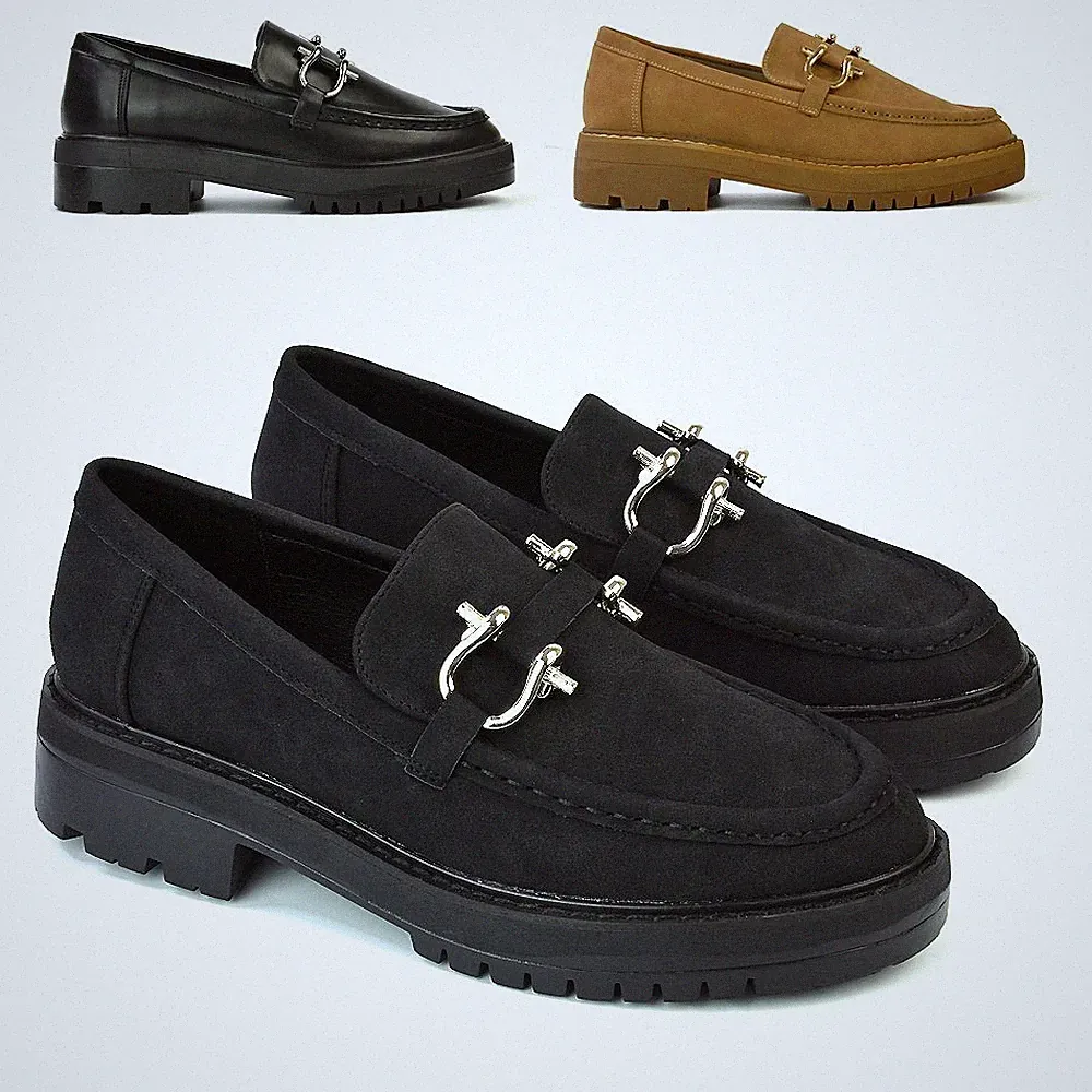 Damen-Halbschuhe klobige Sohle Damen-Slipper Schule Büro Arbeit Schuhe Größe 3-8