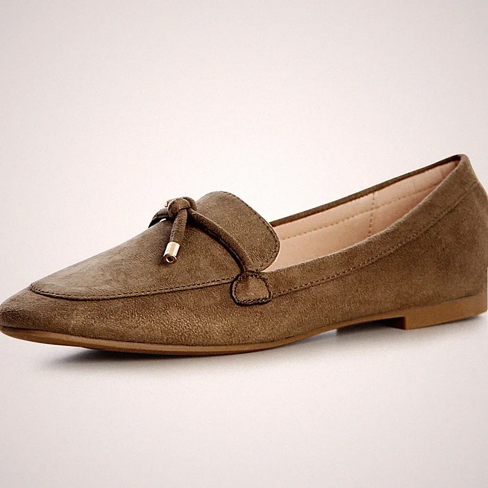 Damen Halbschuhe Slipper Ballerina Loafer Velours Block Freizeitschuhe