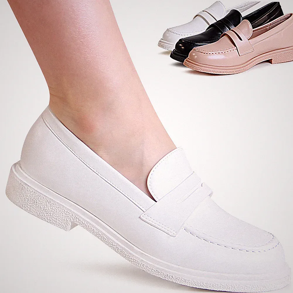 Damen Halbschuhe Slipper Plateau Loafer Basic Slip On Blockabsatz Trendy