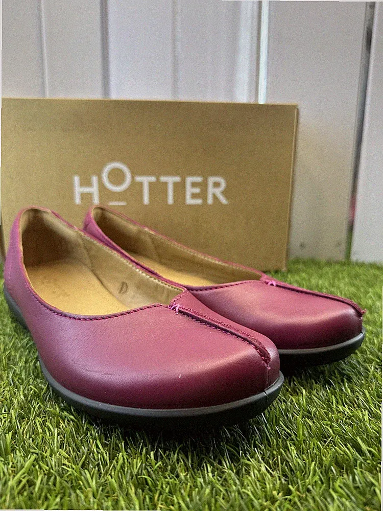 Damen Hotter "Robyn" Slipper Halbschuhe Größe 6, lila Leder, absolut schön