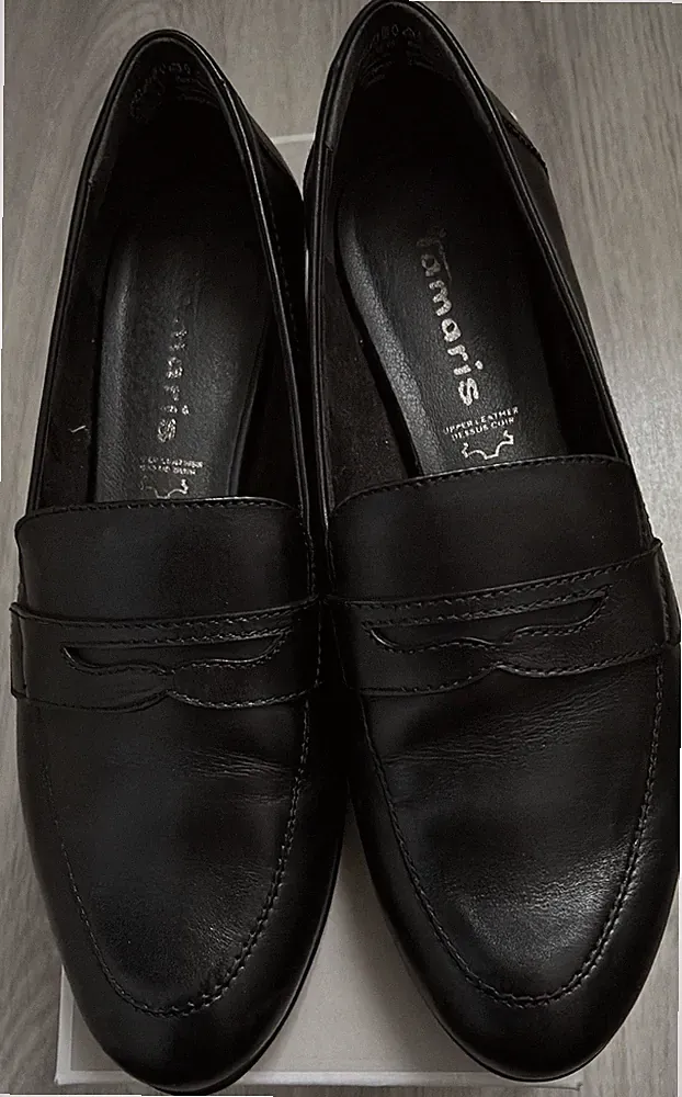 Damen Leder Loafer Slipper Mokassins wie neu