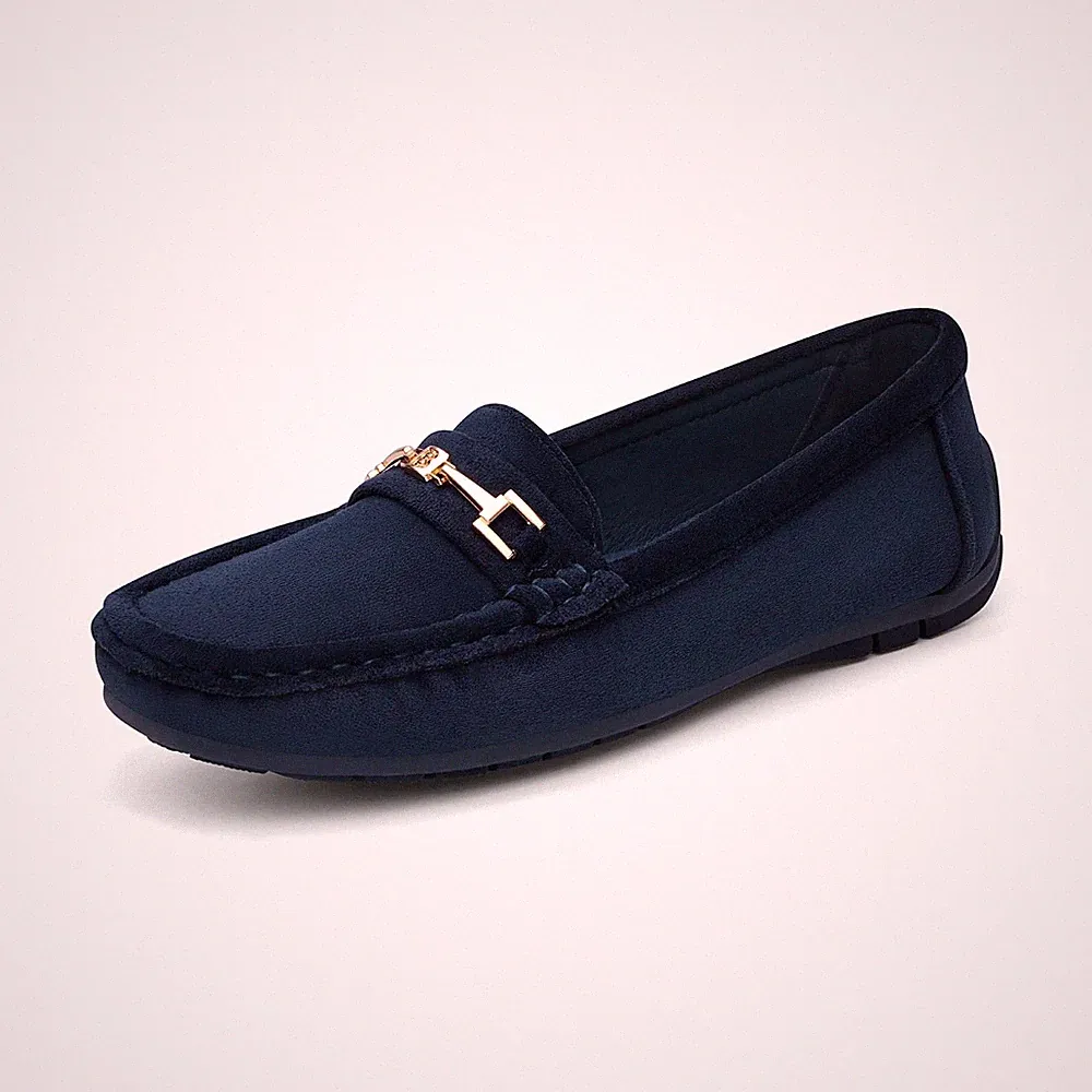 Damen Loafer Bequeme Mokassins Slippers Damen Niedrige Schuhe Faltbare Klassi...