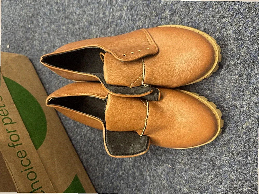 Damen-Loafer braune Loafer mit Blockabsatz Loafer mit Profilsohle