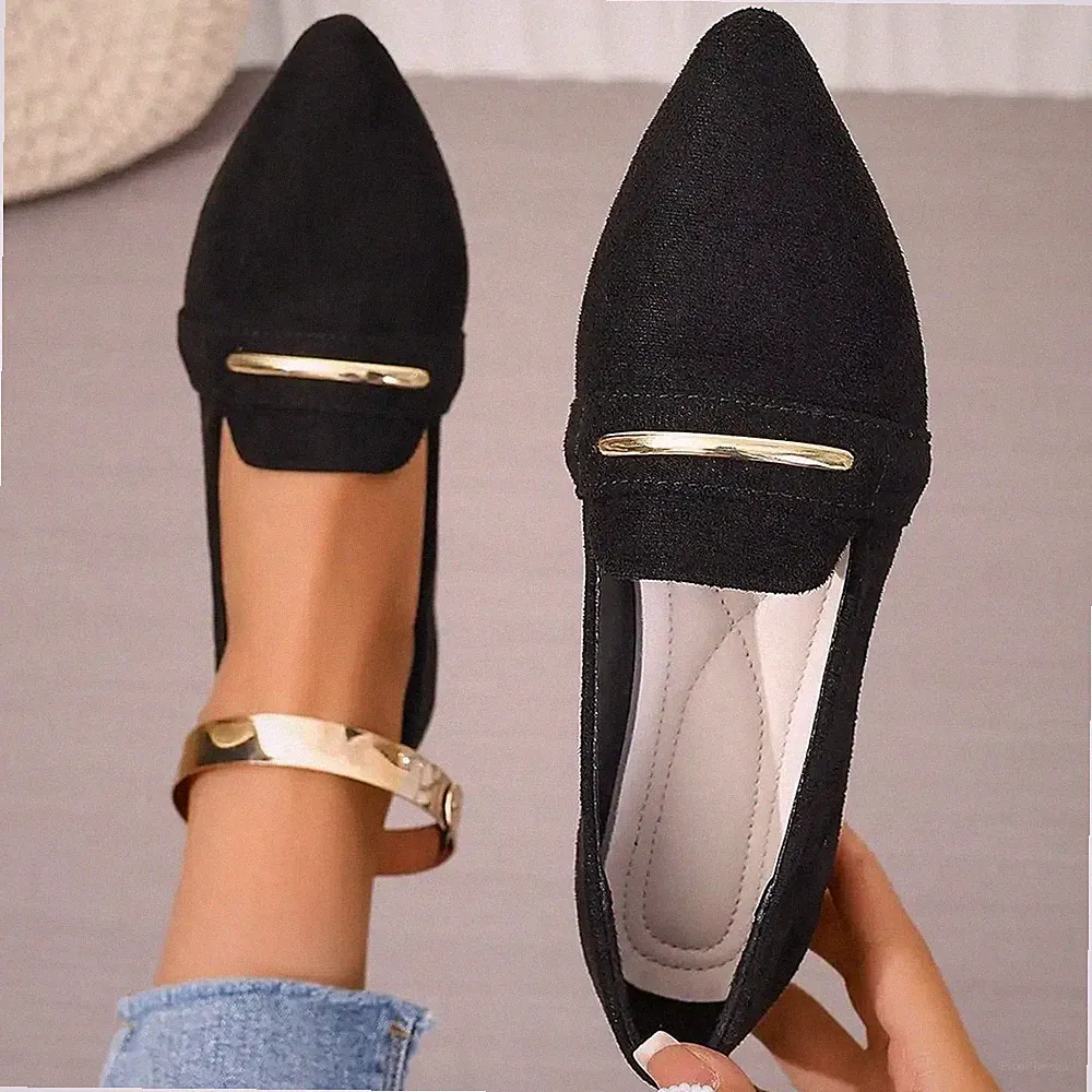 Damen Loafer Flats Spitzzehen Bequeme Casual Schuhe Größe 35-44