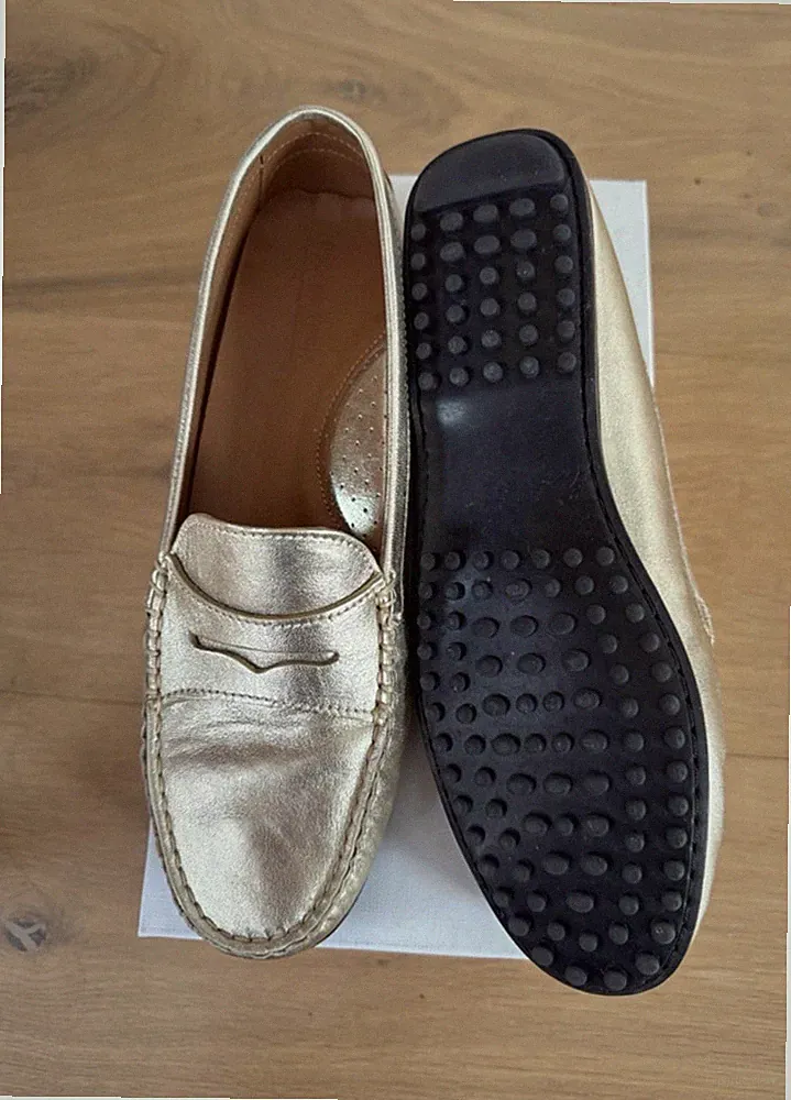 Damen Loafer Gold, Größe 39