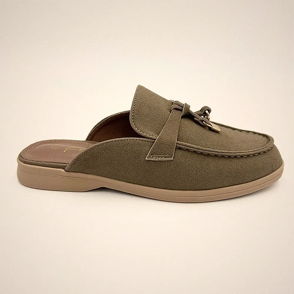 Damen-Loafer Pantoletten Slipper flache Schuhe Quaste Stil rückenfrei bequem Größen 3-8
