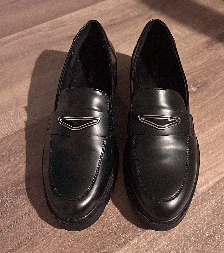 Damen Loafer Slip-On Leder schwarz Gr. 36