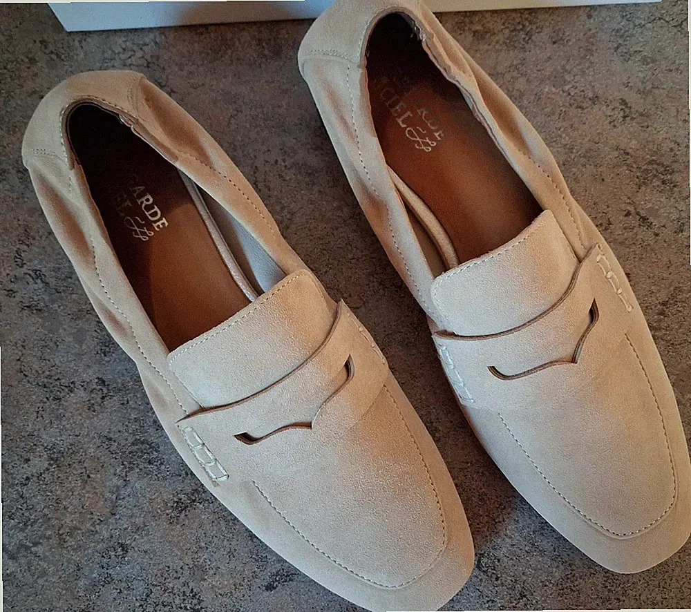 Damen Loafer Slipper Ballerina Regarde le Ciel beige Leder echt 39 6,5 NEU - OVP