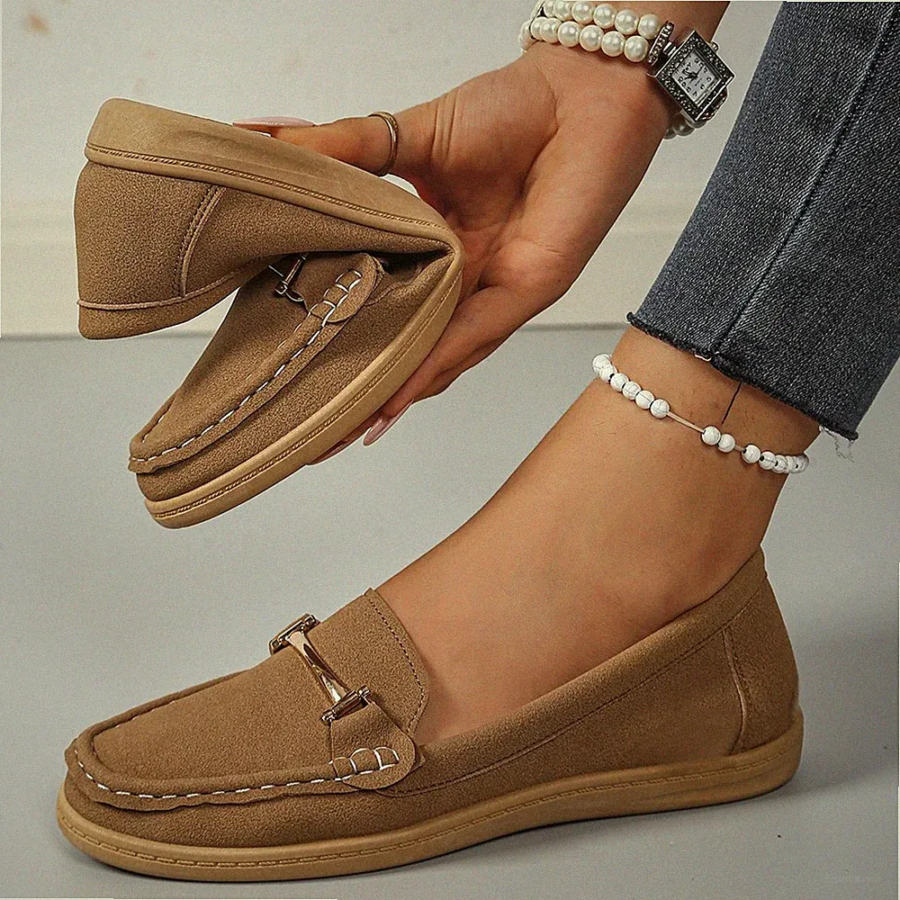 Damen Loafers Mokassins Slip On Schuhe Bequem Weiche Alltag Freizeit Slippers