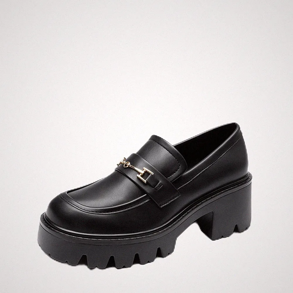 Damen Loafers Plateau Bequem Slipper Elegant Business Casual Mokassin Schuhe,...