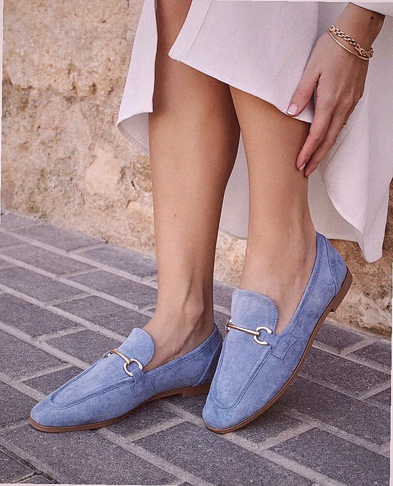 Damen Mädchen Halbschuhe Halbschuhe himmlisch bunt, blue mit Klemme