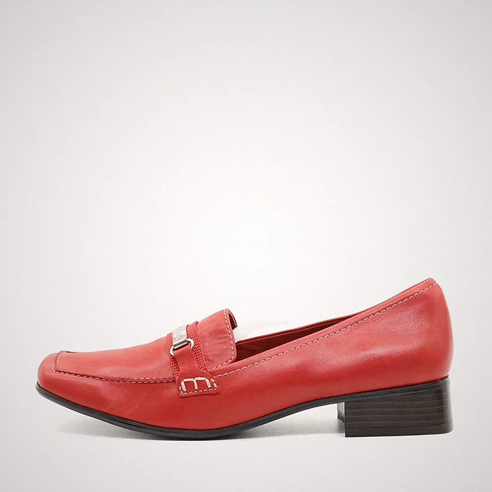 Damen Marc O'Polo Mokassin EU 40,5 Loafer Rot Leder Echtes