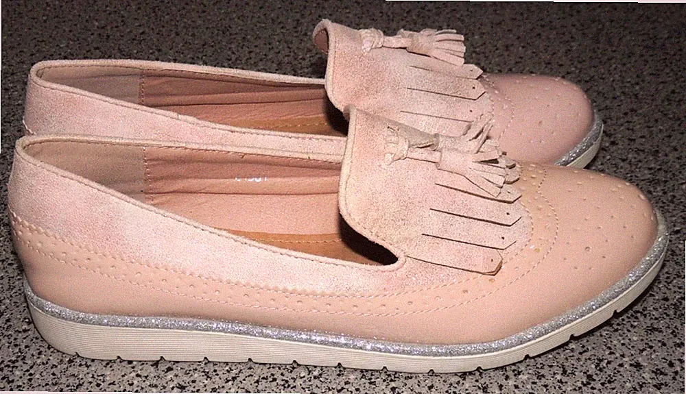 Damen Mokassins Loafer Rosa Lackoptik Synthetik Gr. 39 Bello Star