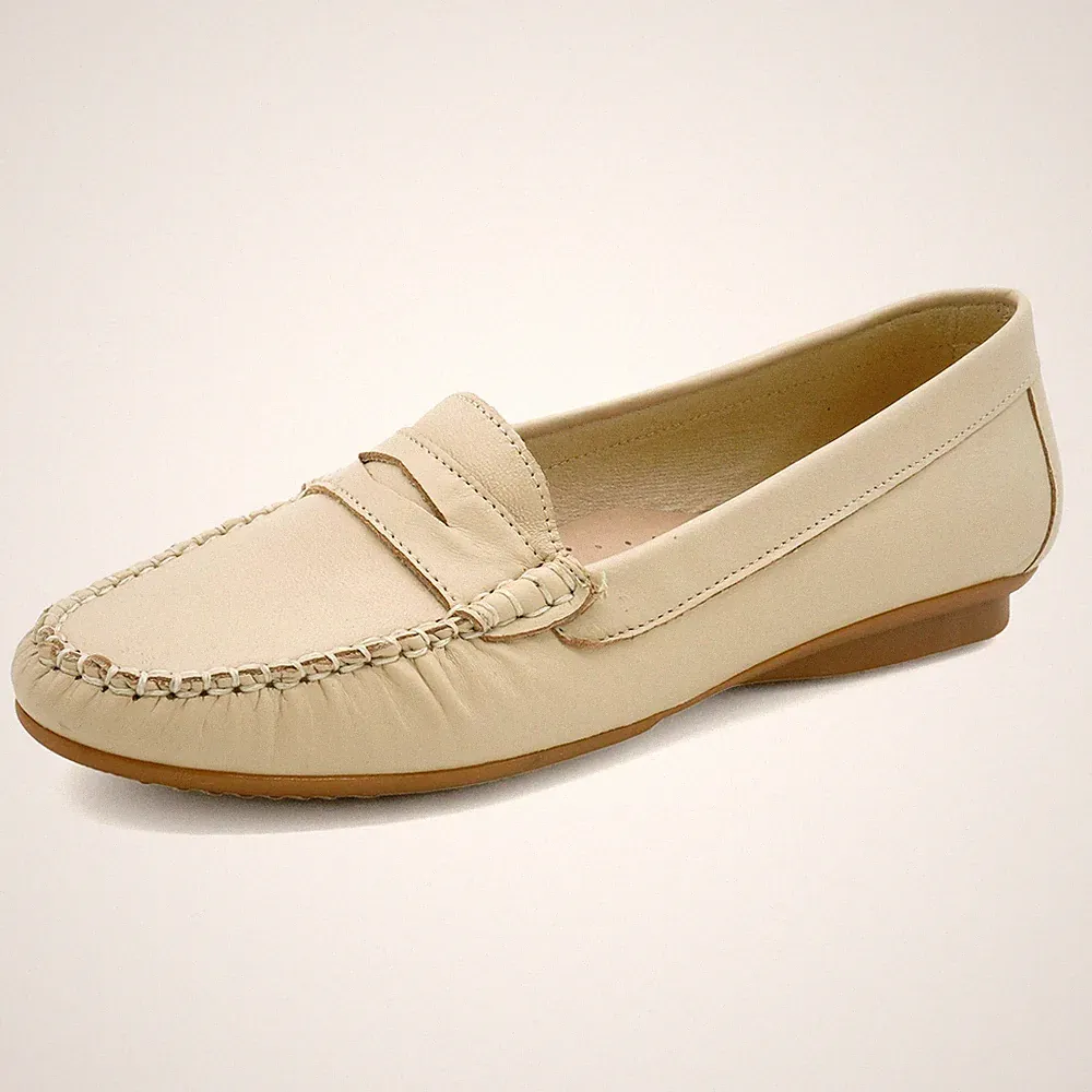 Damen Mokassins Nappa Leder Loafer Sommerschuhe geschlossen leicht MADE IN SPAIN