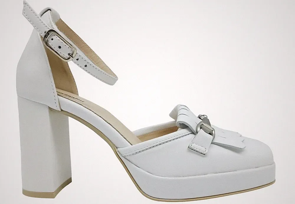 Damen Pumps Halbschuhe High Heels NeroGiardini Made in Italy Elegant Weiß