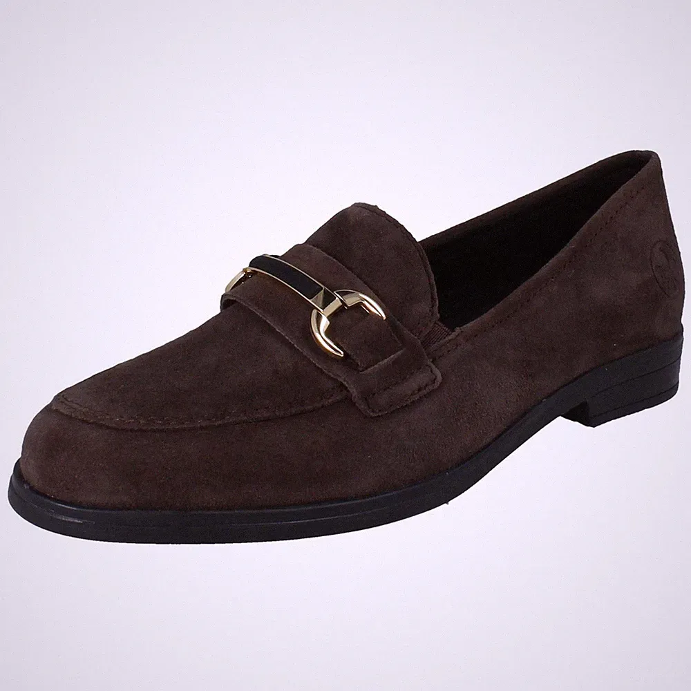 Damen Rieker Freizeit Leder Loafer Style Slipper Schuhe 46262