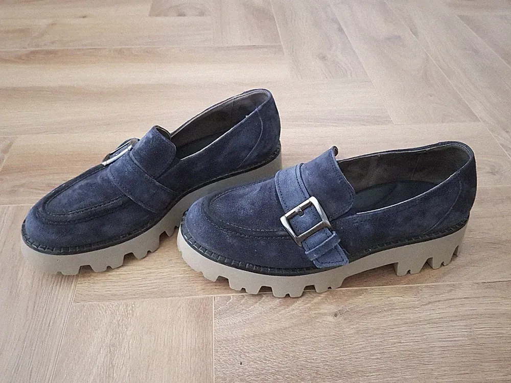 Damen Schuhe Halbschuhe Slipper Loafer Paul Green Blau Gr.39