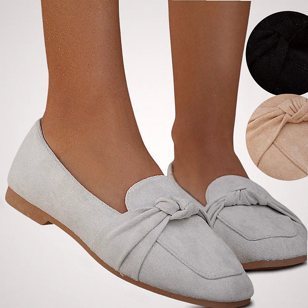 Damen Schuhe Mokassins Velours Komfort Slipper Halbschuhe Loafer