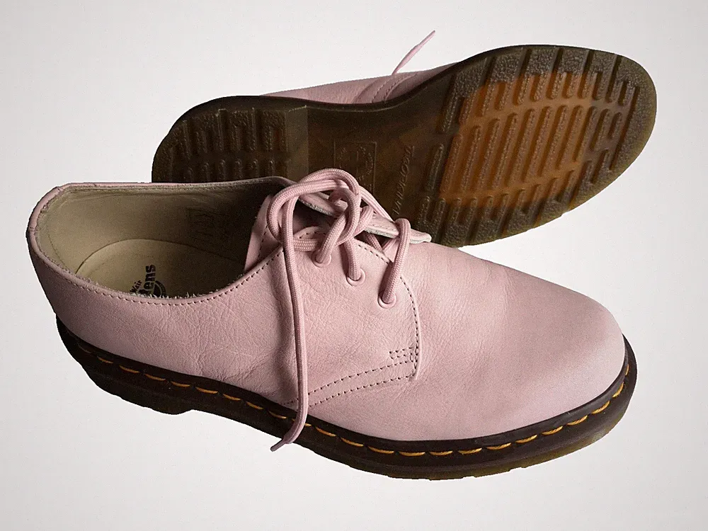 Damen Schuhe Schnürer Loafers Dr Martens 1461 Gr 40 UK 6,5 hell rosa Leder
