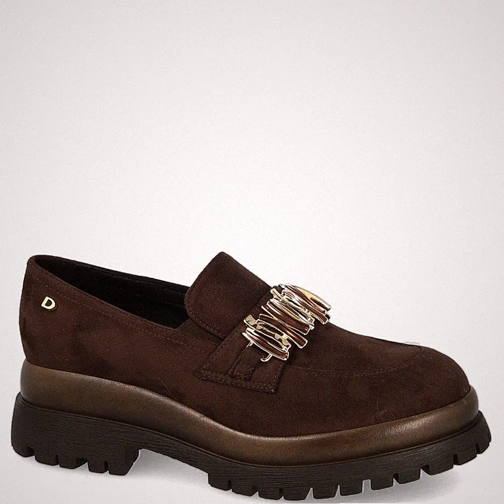 Damen Serena Damen-Halbschuh aus Strach-Wildleder mit Zubehör - CHO (Schokolade)