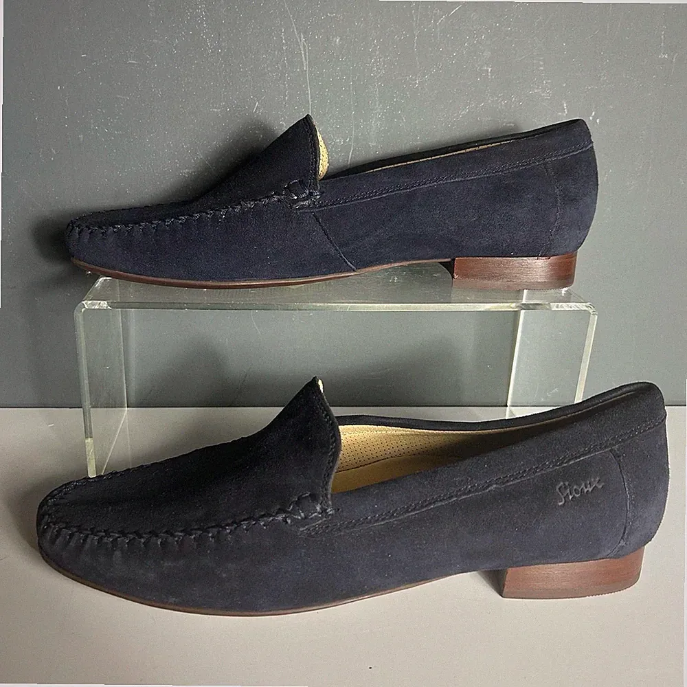 Damen - SIOUX Loafer - "Canpina" blaues Wildleder - Größe 6,5F / 39,5 UVP 110£