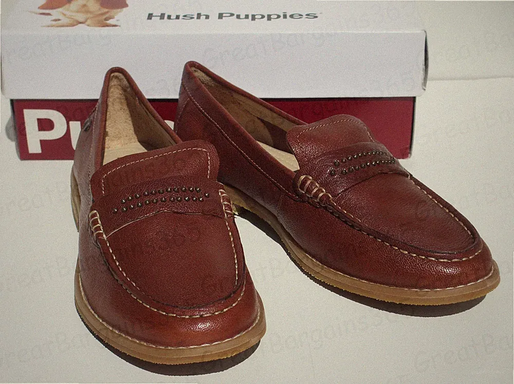 Damen-Slipper Hush Puppies AUBREE CHARDON Mokassin Halbschuhe braun grau UK 6