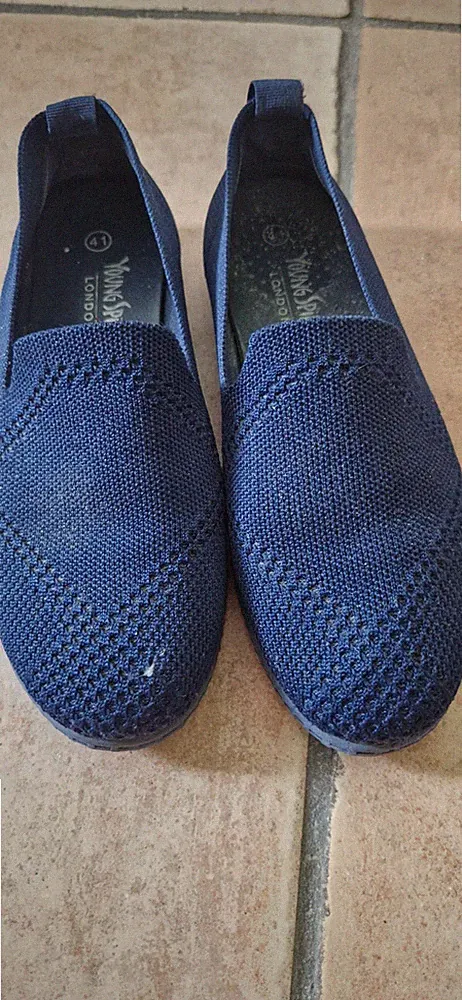 Damen Slipper Schuhe Loafer dunkel blau Gr. 41