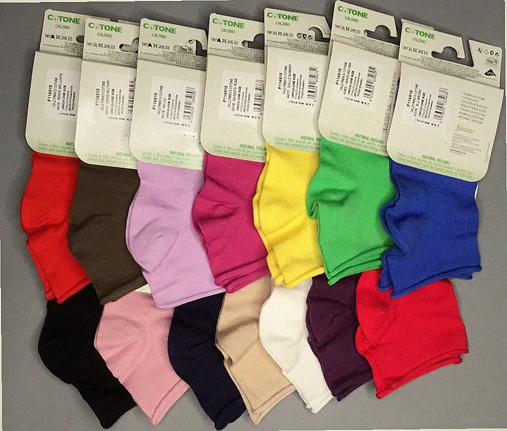 Damen Socken aus Baumwolle und Naturfasern, 14 schöne Farben zur Auswahl Neu