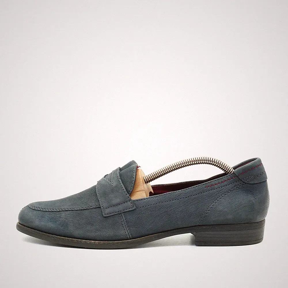 Damen Tamaris Slipper EU 41 Loafer blau Leder Low-Top Bequem