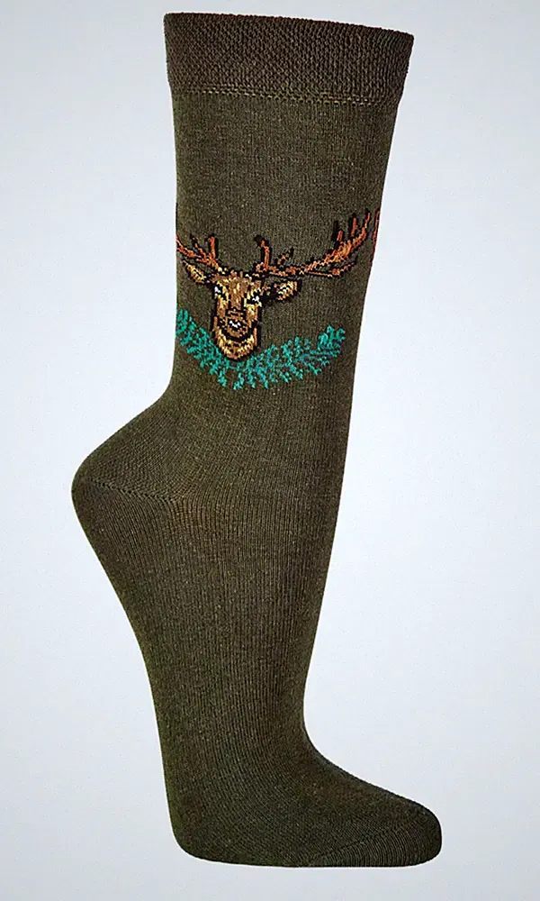 Damen und Herren Jagd-Socken, mit Motiv, Hirsch, 3er Pack