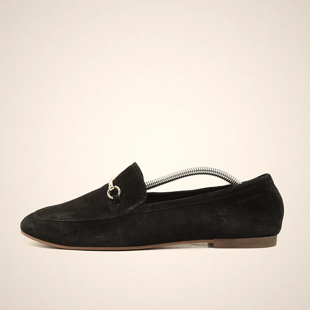 Damen Vagabond Loafer EU 41 Schwarz Leder Niedrig Schnalle