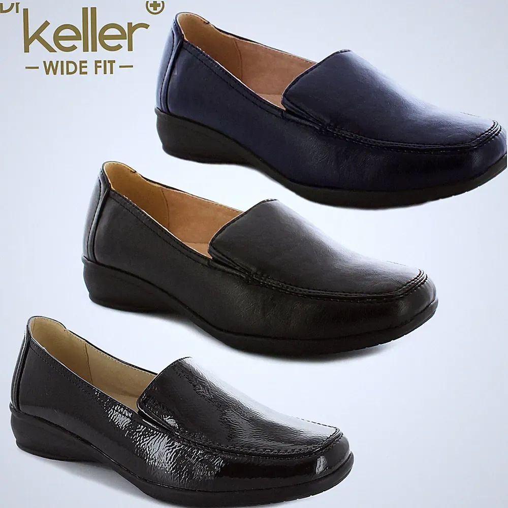 DAMENSCHUHE BREITE PASSFORM DAMEN MOKASSIN FLACH KEILABSATZ BEQUEM FREIZEIT HALBSCHUH