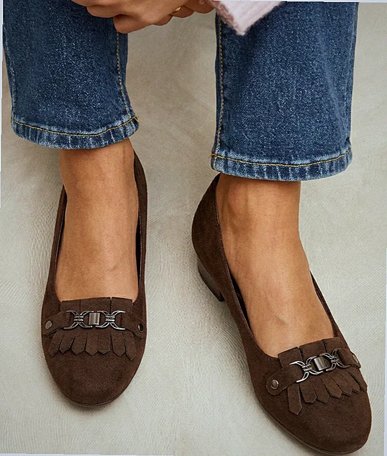 Damenschuhe Halbschuhe niedriger Absatz bequeme Mokassins Büro Slipper Größe UK